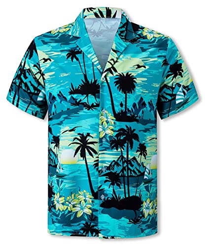 Image of Cromoncent Matching Hawaiian Outfits for Family, Dad and Son Matching Luau Beach Tropical Shirts Mommy Daughter Tropical Sets