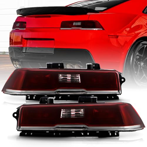 KEEKPO - For 2014-2015 Chevy Camaro Red Smoked Incandescent Type Tail Lights Brake Lamps Assembly Replacement Left+Right