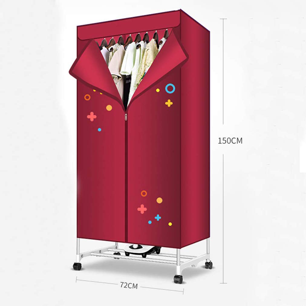 Asciugabiancheria Riscaldatore Elettrico per Guardaroba Stendibiancheria 1000W 2 Livelli Acciaio Inossidabile Timer da 180 Minuti Copertura Impermeabile, Uscita Aria di raffreddame