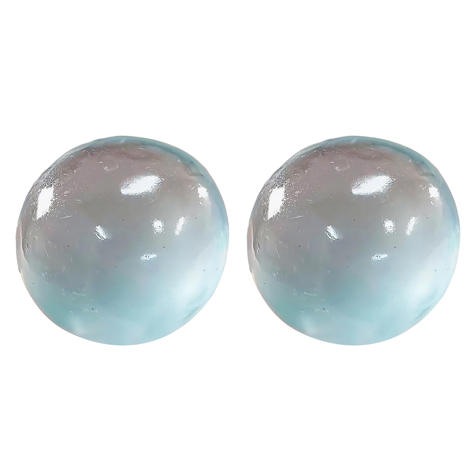 Coconut Oil Stress Ball, Slow Rising Sensory For Easing Tension During Work, Fidget Stress Relief Balls For Study And Workplace, Transparent Stress Ball Measuring 4 cm (Blue, 2pcs)