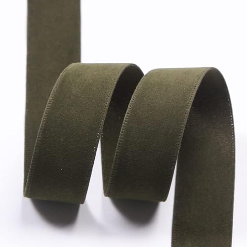 Cinta de terciopelo de doble cara verde militar de 10 yardasrollo de 1-12 pulgadas para lazos de bricolaje para manualidades, accesorios de ropa