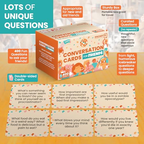 Conversation Starters for Friends – 400 Fun, Thought Provoking Questions to Get to Know Your Friends Better