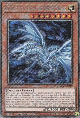 Blauäugiger alternativer weißer Drache (V.4) RA02-DE010 Platinum Secret Rare Deutsch Boosterfrisch 1. Auflage - 25th Anniversary Rarity Collection II - mit ReCollectibles-Versandschutz - für Yu-Gi-Oh!