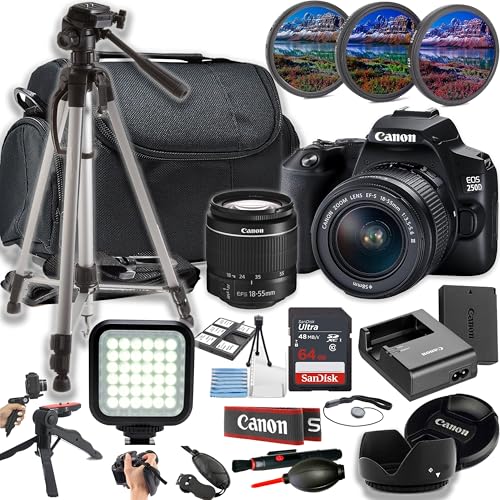 Canon EOS 250D DSLR Camera Bundle (Renewed)