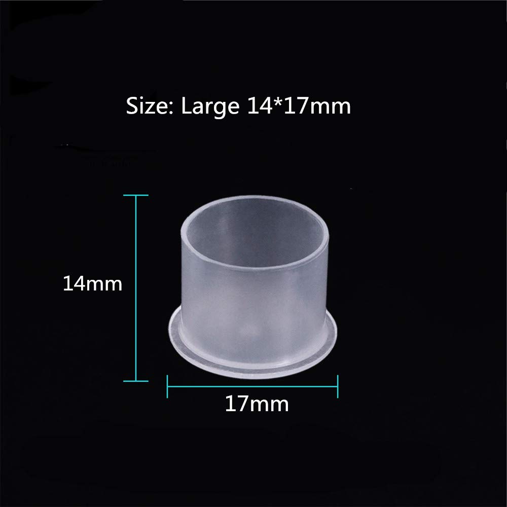 300 tazas de tinta de plástico desechables para tatuaje, tapas anchas, base blanca, grandes L 14 * 17 mm, tazas de tinta para tatuaje para tinta de tatuaje, suministros de tatuaje, kits de tatuaje