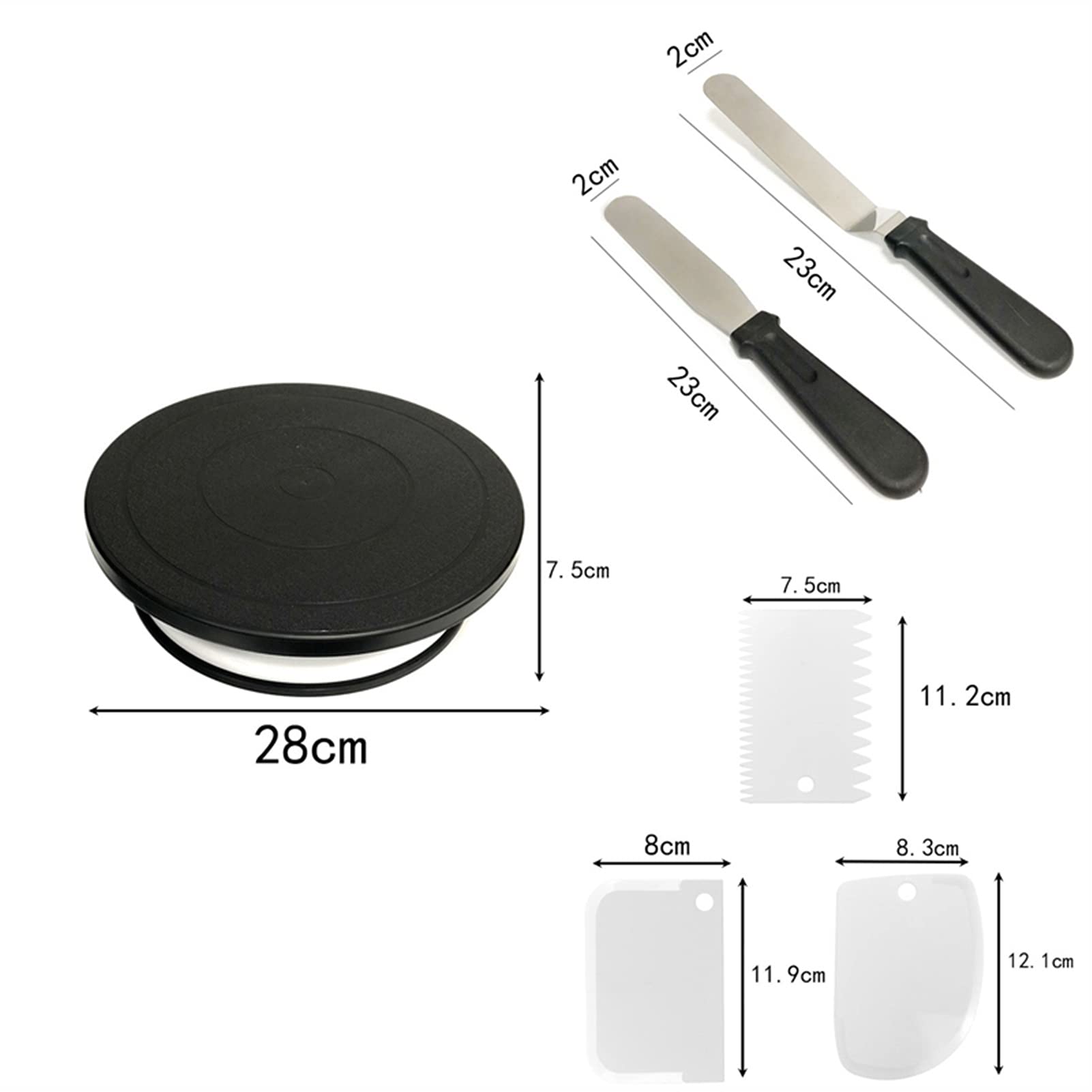 Tortenplatte Drehbar DIY. Black Cake Drehteller Backen Anti-Skid Runde Kuchenvorräte Dekorieren Werkzeuge Küchentisch Rotatierender Kuchenstand Bequem zur Verwendung Kuchen dekorieren Verbrauchsmateri