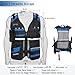 TURAND Electrician Tool Vest for Men, Reflective Safety Work Vest with Adjustable Thick Straps, Removable Phone Holder for Electrical, Carpenters, Construction, 22 Pockets.Blue
