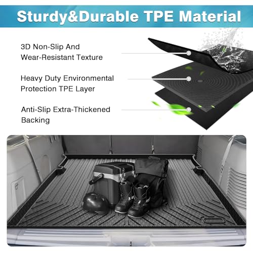 Image of Mixsuper Custom Fit for Cargo Liner 2003-2017 Ford Expedition /Lincoln Navigator (No EL or L Models) Behind The 2nd Row Seats All Weather Rear Cargo Trunk Floor Mat