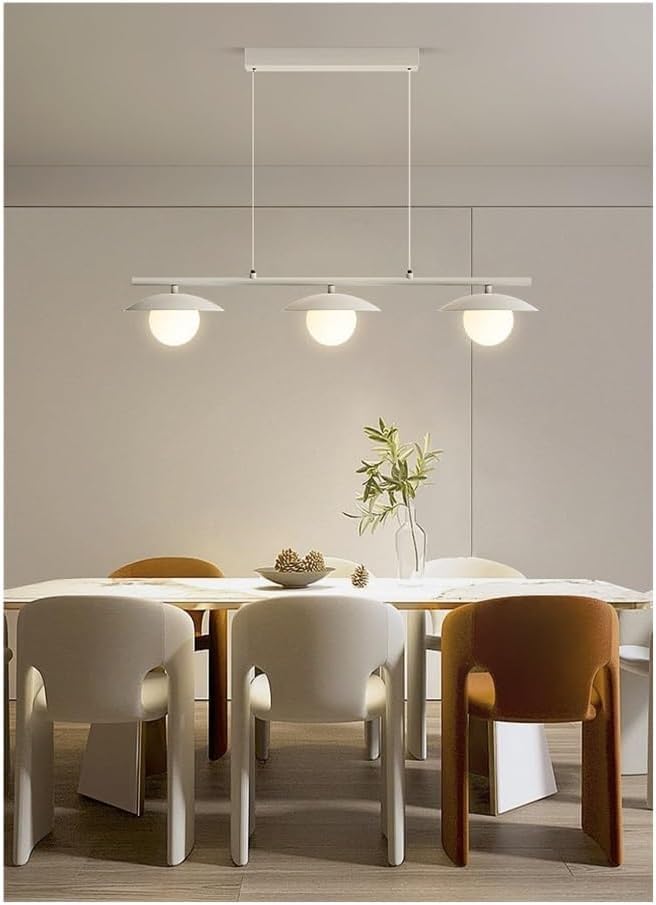 Plafonnier suspendu blanc LED 3 lumières avec hauteur réglable