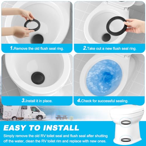 Image of RV Toilet Seal, Replacement for Dometic 300 /310 /320 Toilet, RV Toilet Flush Seal Kit 385311652, RV Toilet Flange Seal