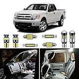 AUTOGINE White Interior LED Lights Kit for Ford F150 F-150 2009 2010 2011 2012 2013 2014 Super Bright 6000K Interior LED Light Bulbs Package + Install Tool