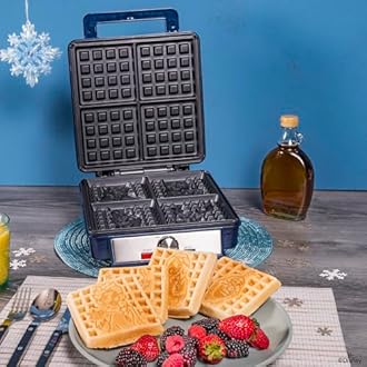 Uncanny Brands Disney Frozen Elsa, Anna, and Olaf Deluxe Waffler - Your Favorite Frozen Characters on Your Waffles