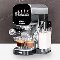 Ufesa Espressomaschine Sienna Latte 20 Bar mit Touchpanel – Thermoblock-System, 1360W, Dampfdüse, Milchbehälter 400ml, Wassertank 0,9L, Tassenwärmer, Kompaktes Design – Ansicht 2