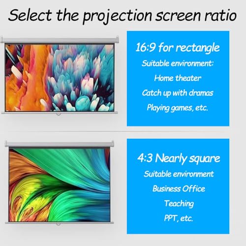 Pantalla manual de proyector 72 pulgadas 16:9 miniatura 2