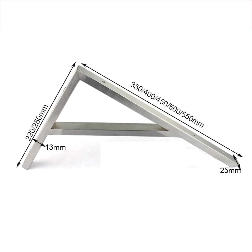 Lot de 2 supports d'étagère en acier inoxydable épais de 13 mm d'épaisseur, support de tube carré de 25 mm de large, super roulement de charge, envoyer des vis d'expansion, adaptés à diverses scènes