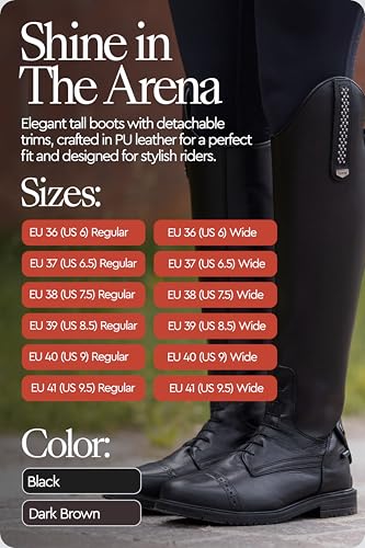 Image of HORZE Verona Tall Field Womens Equestrian Boots, Tall English Riding Boots