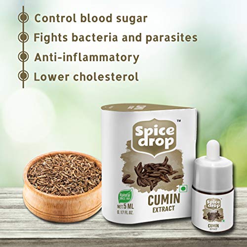 Image of Spice Drop Jeera Cumin Natural Extract | For Food, Beverages, And Dessert |100% Natural | For Authentic Taste and Aromatic Flavor | Natural Extract | 5ML (180 drops equivalent to 100g Jeera Powder)