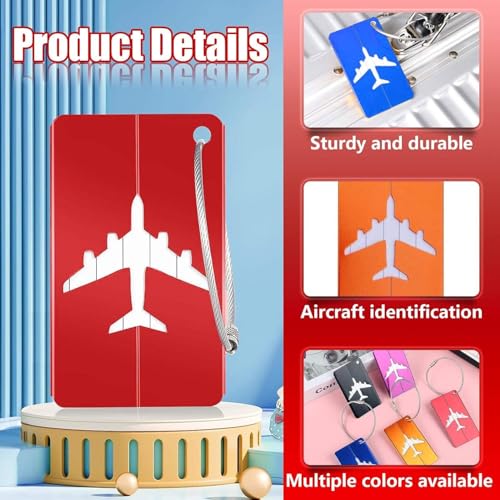 Image of (Set of 5) Aluminum Alloy Metallic Luggage Tags Handle Wraps with Stainless Loop Anti-Break for Travel Identification Suitcase Bag Tag, School & Office Bags (Copper)