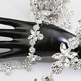 PEARLY JUN Rhinestone Trim Chain Sliver Applique Stringing Ribbon DIY Jewelry Wedding Party Bracelets Craft Bridal Bouquets Embellishment Accessories
