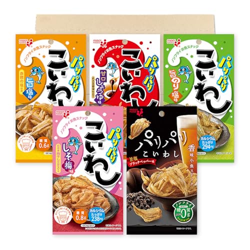 井上食品 パリパリこいわし 5種 アソートセット PSJBOX 旨塩 甘口醤油 のり塩 しそ梅 黒コショウ
