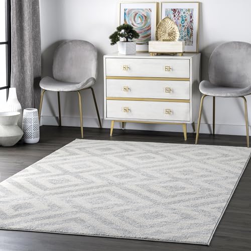 nuLOOM Zadie Geometric Accent Rug, 3x5, Light Grey