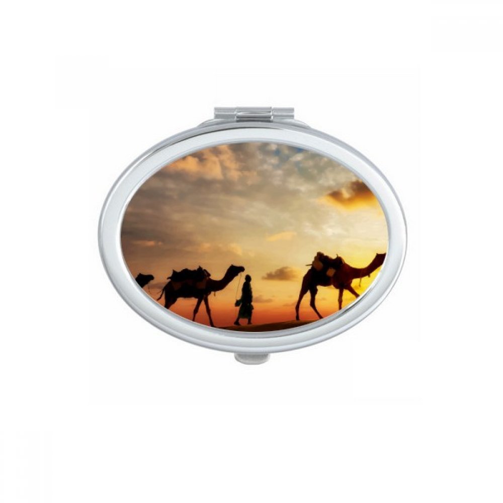 Miroir de poche ovale sur la Route de la Soie pour retouches maquillage