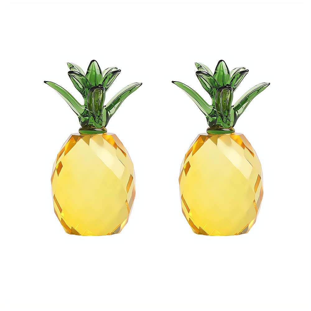 Presse-papiers ananas en cristal facetté pour stabiliser vos documents avec élégance