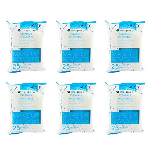 Nu-pore Cleansing and Moisturizing, Makeup Remover, Wet 25 Towelettes (Pack of 6)