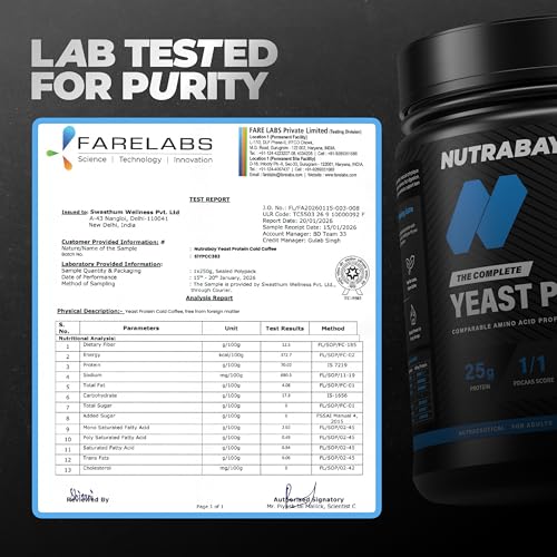 Image of Nutrabay Fermented Yeast Protein Powder - 500g, Cold Coffee | 25g Protein, 6.7g BCAA | 9 EAAs | PDCAAS 1 | Gut Friendly | Superior Muscle Growth | Higher Absorption | Sugar, Lactose & Soy Free