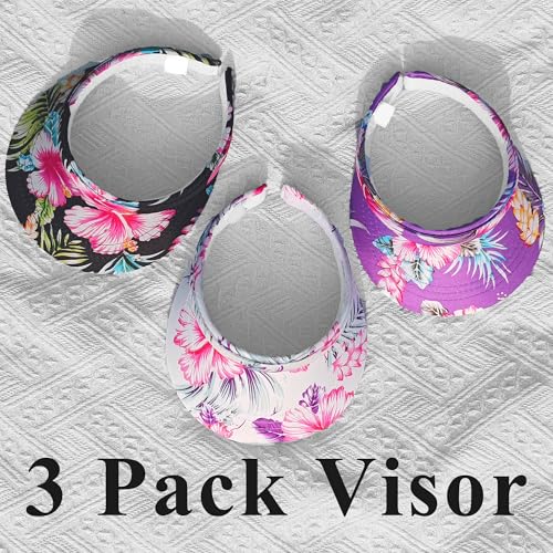 Image of 3 Pack Sports Sun Visor Hat Women Men Adjustable Clip On Visors Outdoor Golf Beach Cap