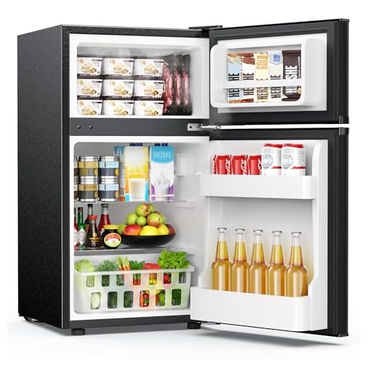 EUHOMY 3.2 cu ft Two-Door Fridge Freezer