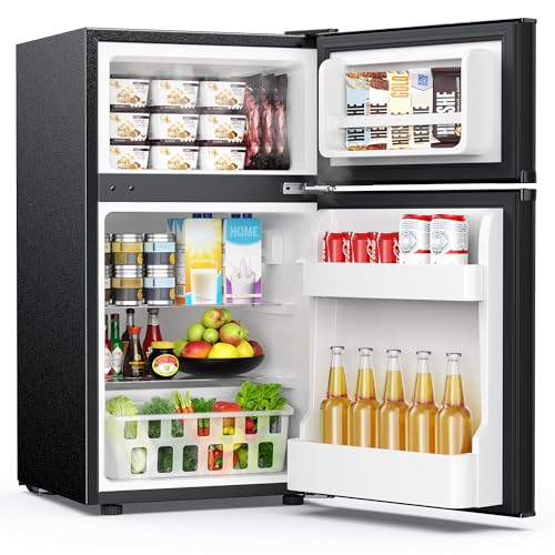 EUHOMY Mini Fridge with Freezer, 3.2 Cu.Ft Mini...