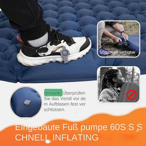 Matelas de couchage gonflable double compact léger tapis de sol de camping tente - 5