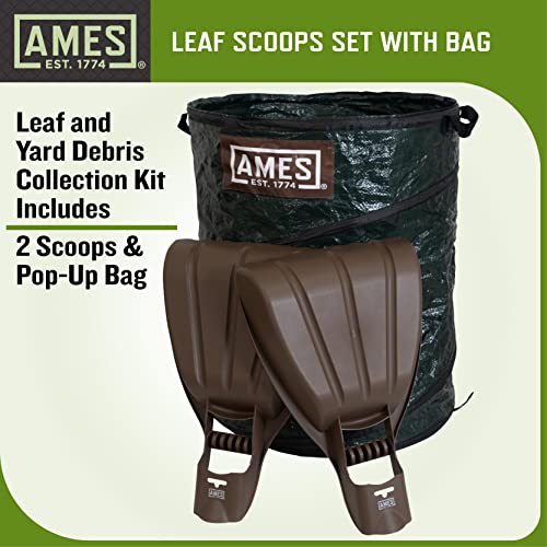 Set recogedor de hojas AMES con bolsa plegable para jardín miniatura 3