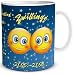 Produktbild TRIOSK Tasse Smiley mit Spruch lustig Sternzeichen Zwillinge Geburtstagstasse Geschenk für Frauen Männer Arbeit Büro Kollegen Geburtstag