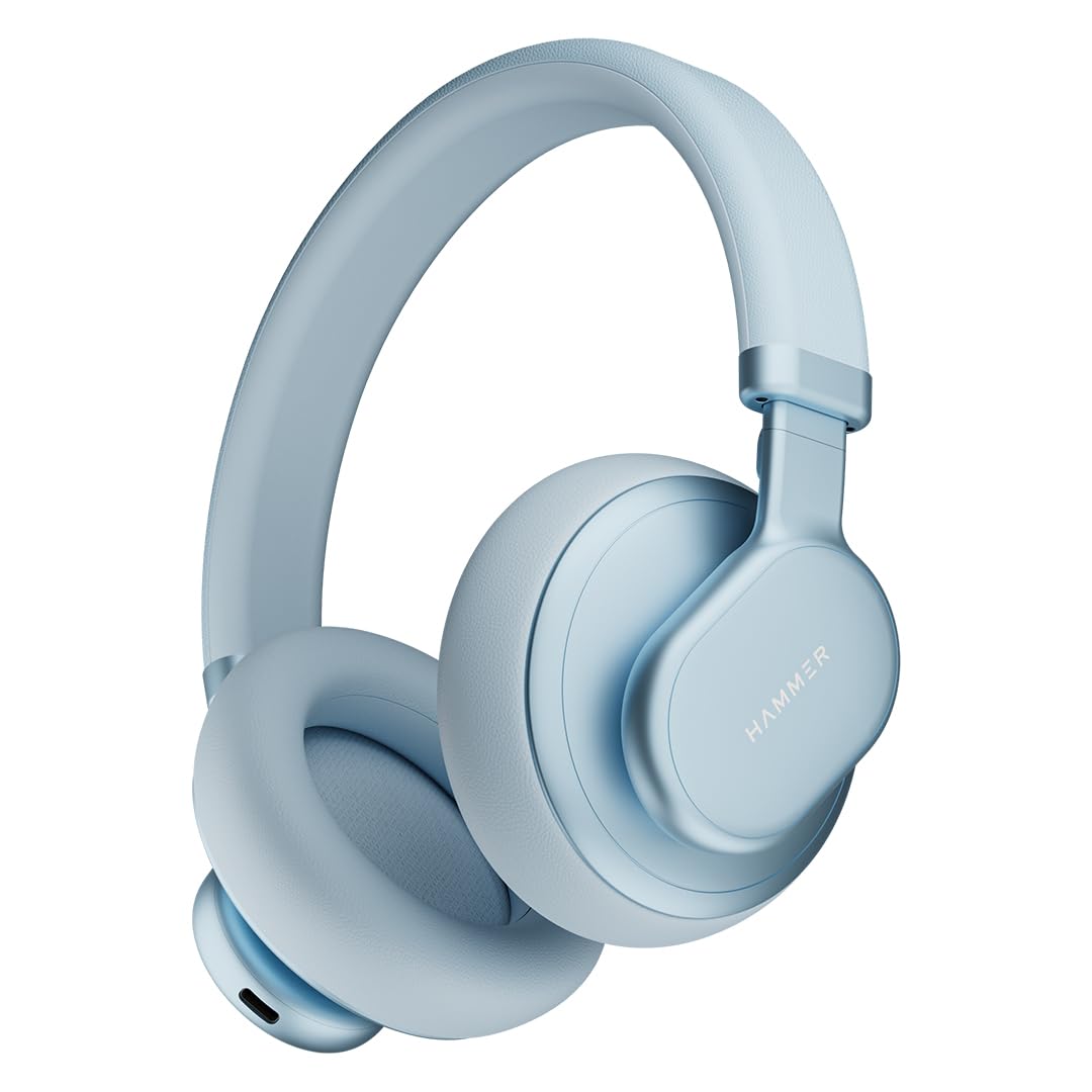 HAMMER Bash Max Over The Ear Wireless Bluetooth Headphones with Mic, Button Control, Deep Bass, Upto 40 Hours Playtime, Bluetooth 5.3, Type C Charging, Comfort Fit, Workout/Travel (Blue)-picture-12
