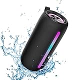 oraolo Portable Wireless Bluetooth Speaker with LED Light, Waterproof IPX6, 24W True Wireless Stereo, 10H Playtime, Support TF Card/Type-C/USB/AUX, Bluetooth 5.4, for Home/Garden/Party/Outdoor(RGB)