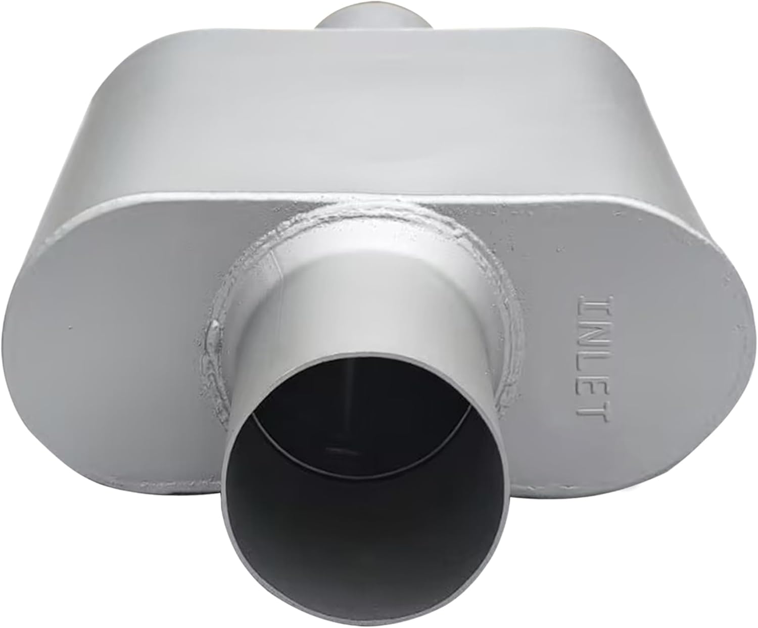 Universal 2.25"(ID) Inlet 2.25"(ID) Outlet Single Chamber Muffler - 13" Total Length (7x9x4 in Body), Aluminum Coated Exhaust with Internal Baffle to Produce Aggressive Deep Sound (2 Pack)
