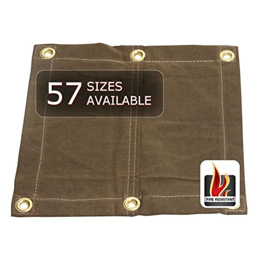 8x10 Flame Resistant 18oz with 2' Grommets - Heavy Duty Canvas Tarp - Flame, Water, Mold and Mildew Resistant