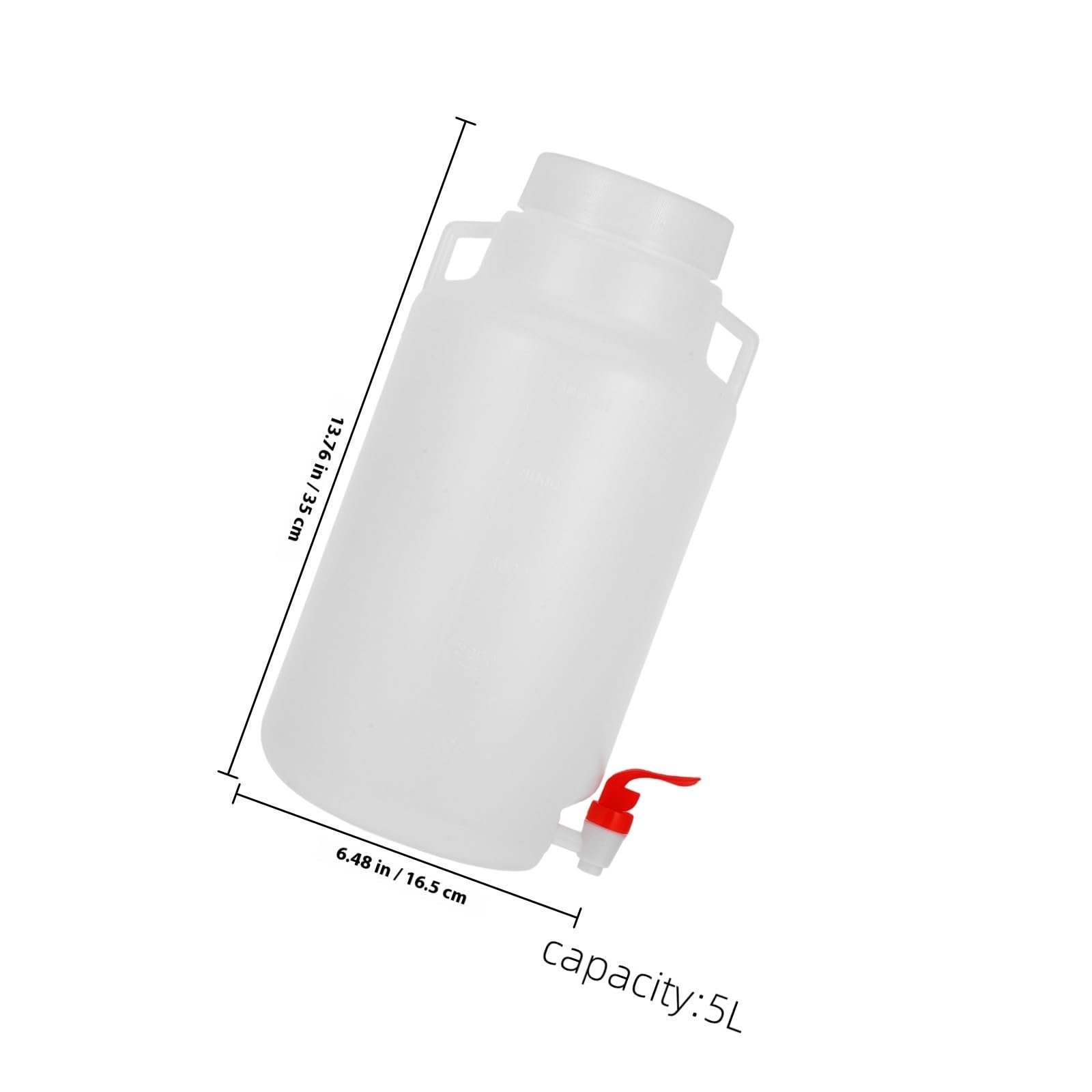 NUOBESTY Botella Dispensadora de Plástico Grifo 5L para Laboratorio Recipiente Hermético para Reactivos Jarra Práctica y Ligera para Dispensar Agua Contenedor de Almacenamiento Tapa