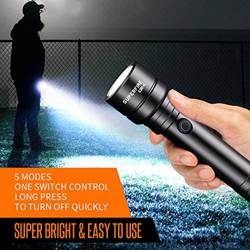 Flashlights High Lumens， Rechargeable Flashlight Small Zoomable Pocket Light 3600 Lumens Led Flash Light, Ip44 Water Resistance With 3 Aaa Battery, 5 Modes For Emergency Outdoor Use, Camping #TOP3