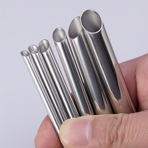CHUANCI 361L Surgical Steel Piercing Receiver Piercing Needle Receiving Tube Body Jewelry Holding Tattoo Supplies Microblading Tools (6PCS Mix Sizes)
