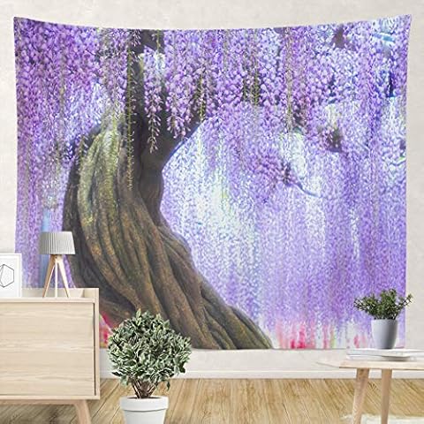 LEKAIHUAI Tapestry Wall Hanging Wisteria Tree Wall Tapestries Decoration for Bedroom Living Room Dorm 82.7 x 59.1 Inches Cover