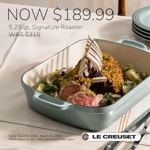 Image of Le Creuset Enameled Cast Iron Rectangular Roaster, 5.25 qt., Sea Salt | 5.25 qt. (9.8 inch x 13 inch)