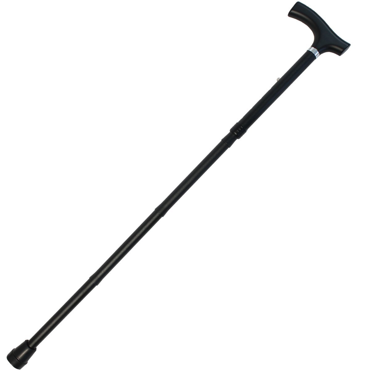 Faltstock dreifach, verstellbar 85-95cm, im Etui, schwarz, Gehstöcke