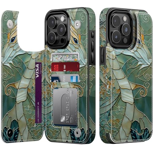 Étui portefeuille iPhone 15 Pro Max bemal en cuir fleuri avec porte-cartes et dragonne