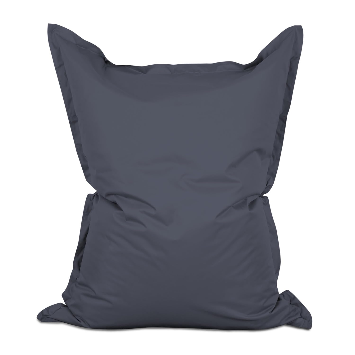 Lumaland Puff Pera Otomano Gigante XXL 380l con Relleno Incluido - Sillón Relax Impermeable para Interior y Exterior - Mueble Ideal para Salón, Jardin y Terraza - 140 x 180 cm / Gris Acero