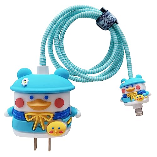 Funda protectora de cargador 3D de dibujos animados para adaptador de corriente USB-C de 20W Apple