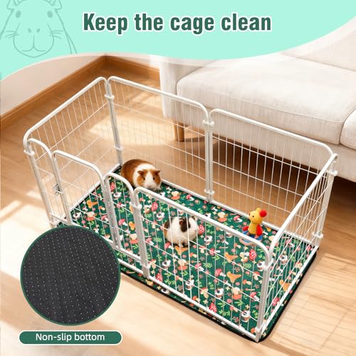 HOZKUY 2 Stück PIPI Pads 120x60cm für Meerschweinchen, wasserdichte & rutschfeste Unterlage mit 4 Lagen, super saugfähige, waschbare Wiederverwendbare Kleintiermatten für Hamster, Kaninchen, Welpen