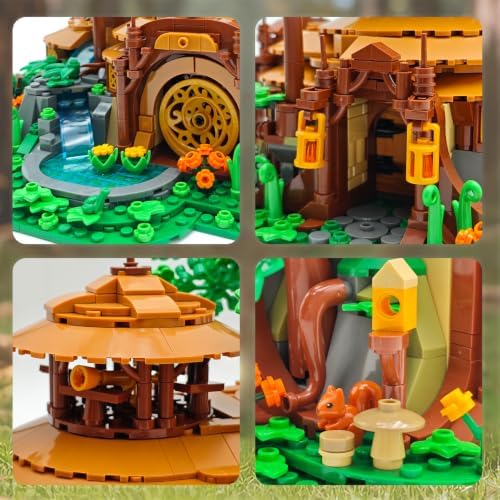 Fairy Forest Tree House Building Set with LED Lights, 1854 Pieces Cottage Brick Model, Medieval Fantasy Cabin Building Blocks Kit, Creative Collectible Toy Gift for Teens and Adults — view 7